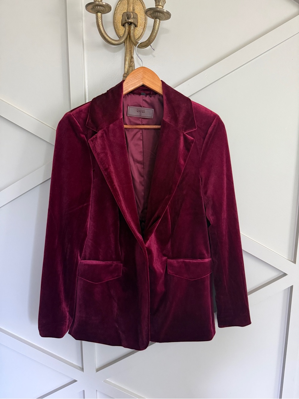 Blank NYC Burgundy Velvet Blazer